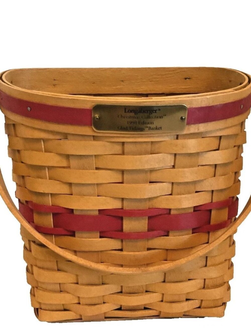 Longaberger 1998 Christmas Red Glad Tidings Basket